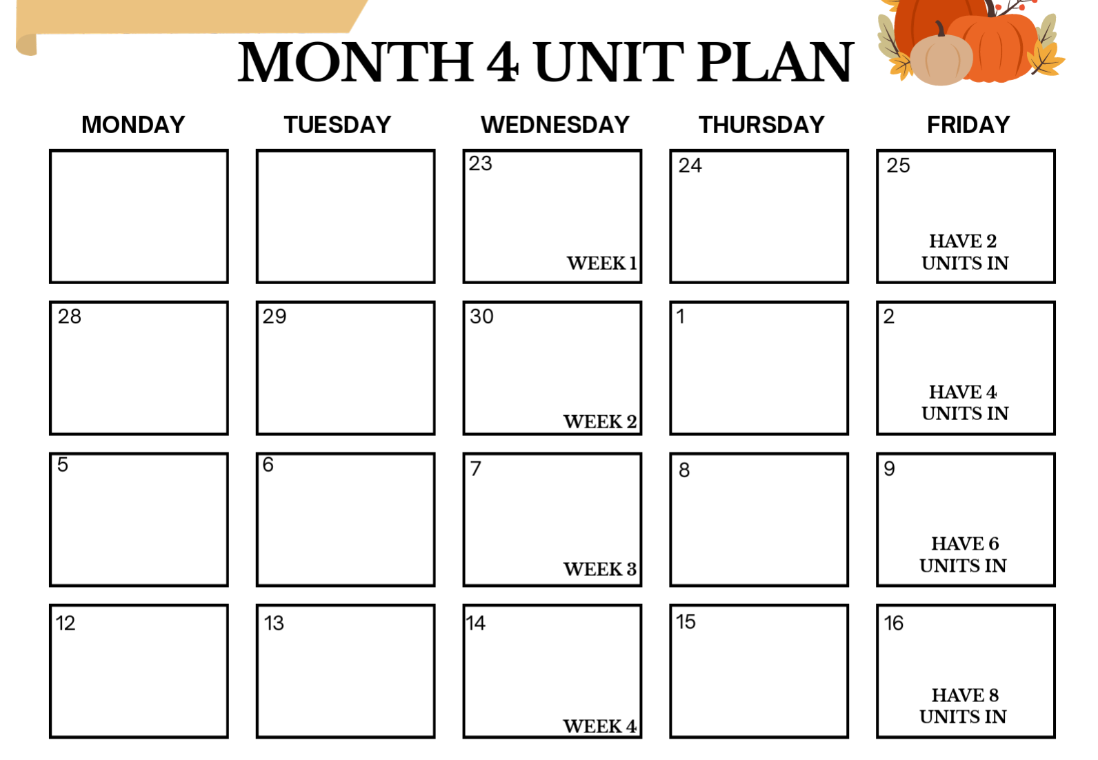 Month 4 Northridge Unit Plan